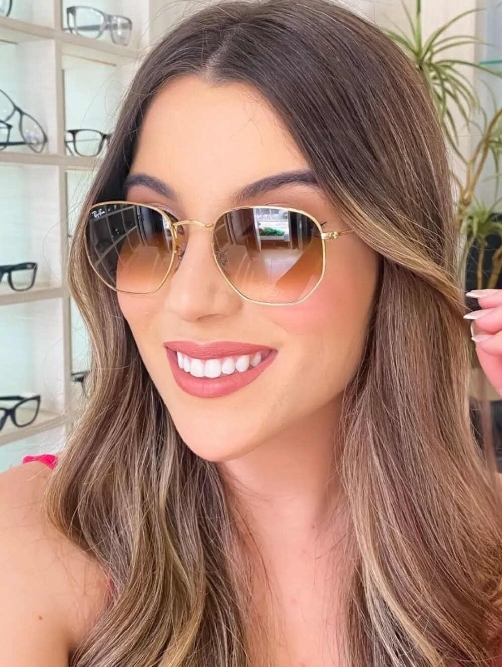 LIKE NEW RayBan Hexagonal Gradient Brown RB3548N Sunglasses